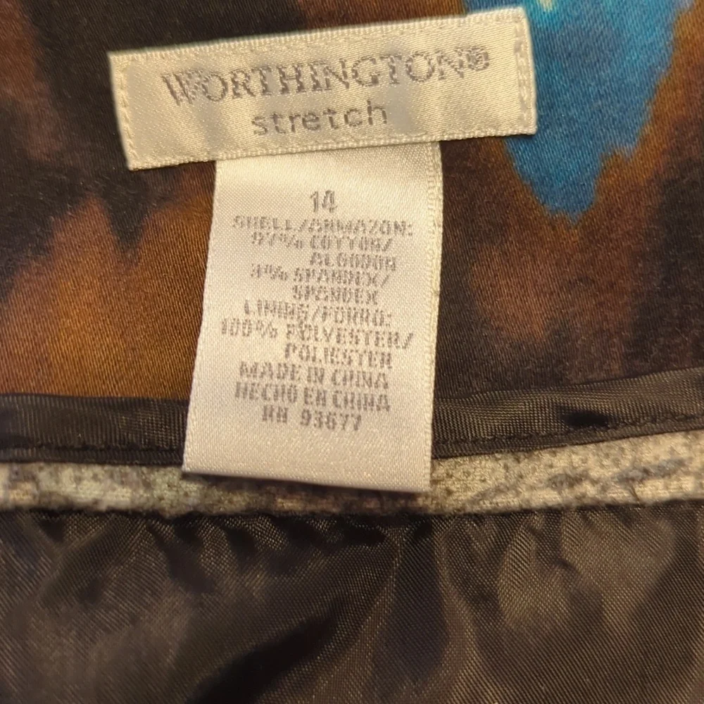 Worthington Stretch Chevron Southwestern feel Swinging Mini - Size 14 - Picture 10 of 12